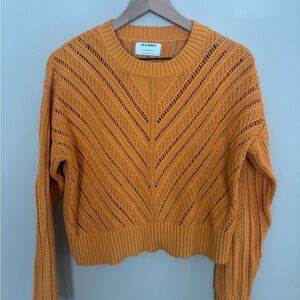 Old Navy Women's Open Knit Sweater in Gold
